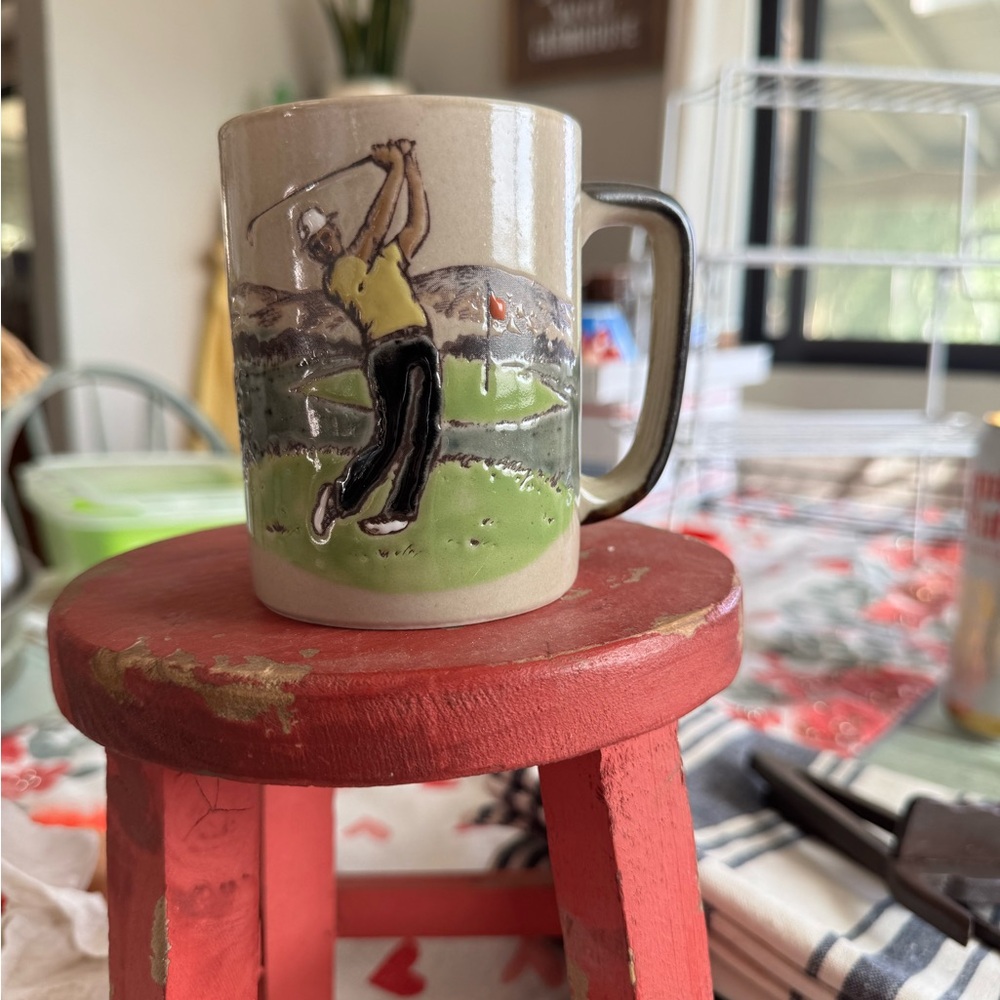 Vintage‎ Otagiri Golfer Coffee Mug Cup Golfing Golf Japan